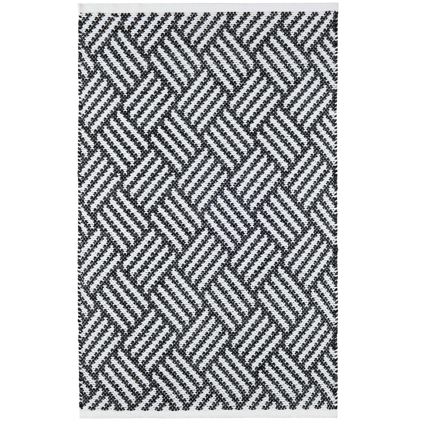 Crisscross Black Indoor/Outdoor Rug Maine Cottage