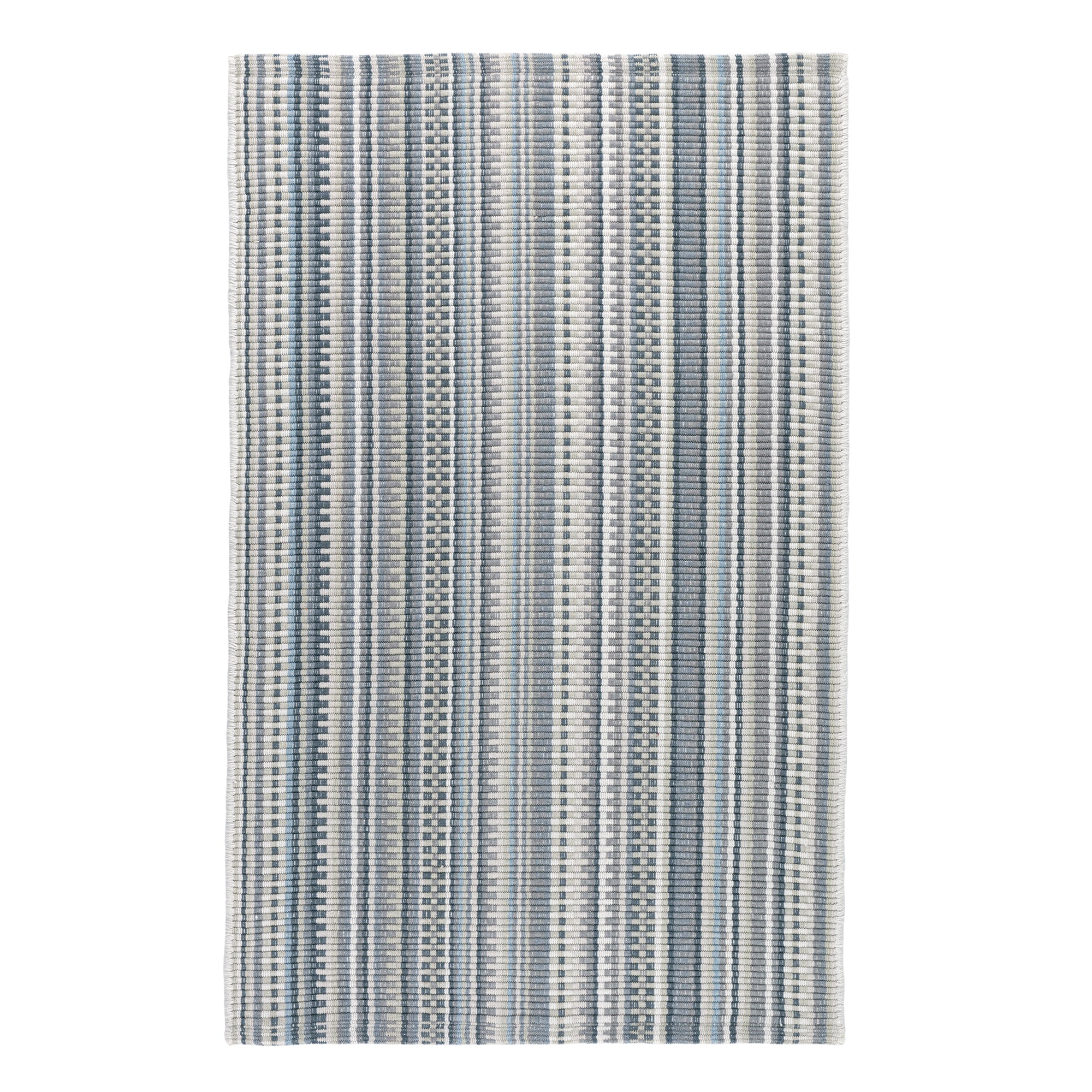 Lucky Stripe Grey Woven Cotton Rug Rugs Maine Cottage