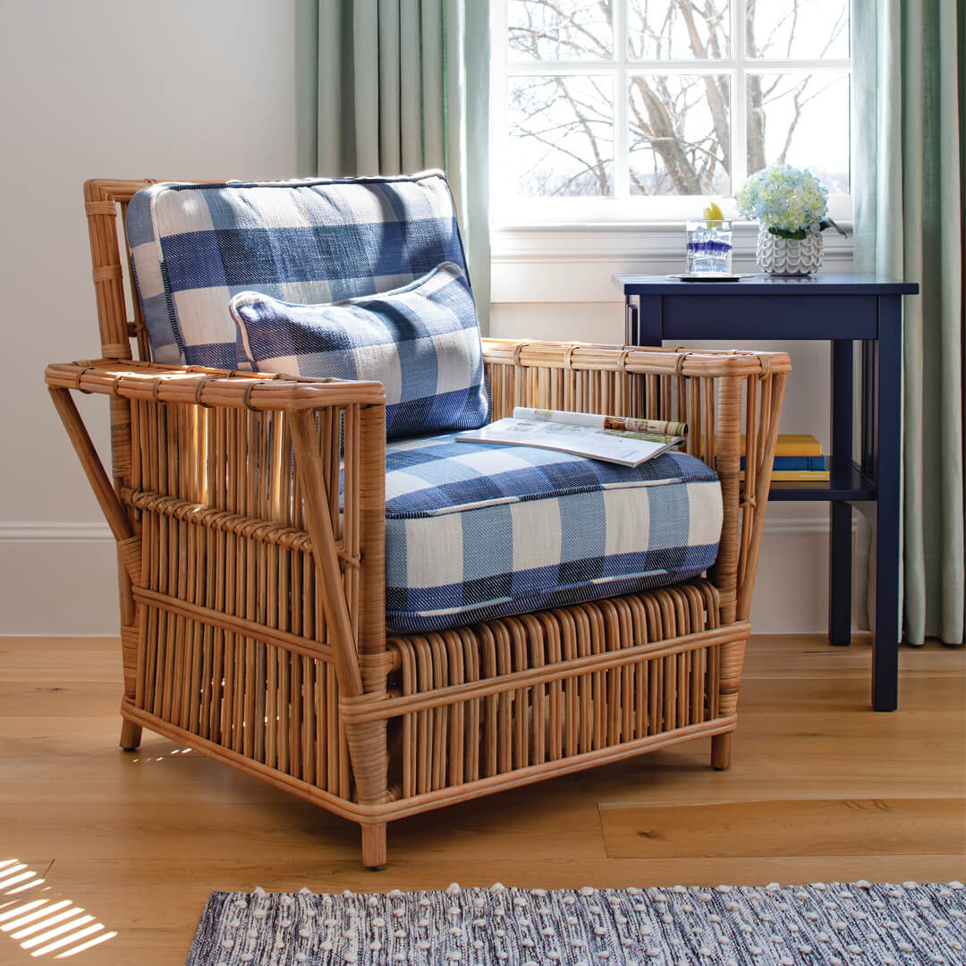 Maine Cottage Checkmate: Denim Fabric By The Yard | Maine Cottage® 