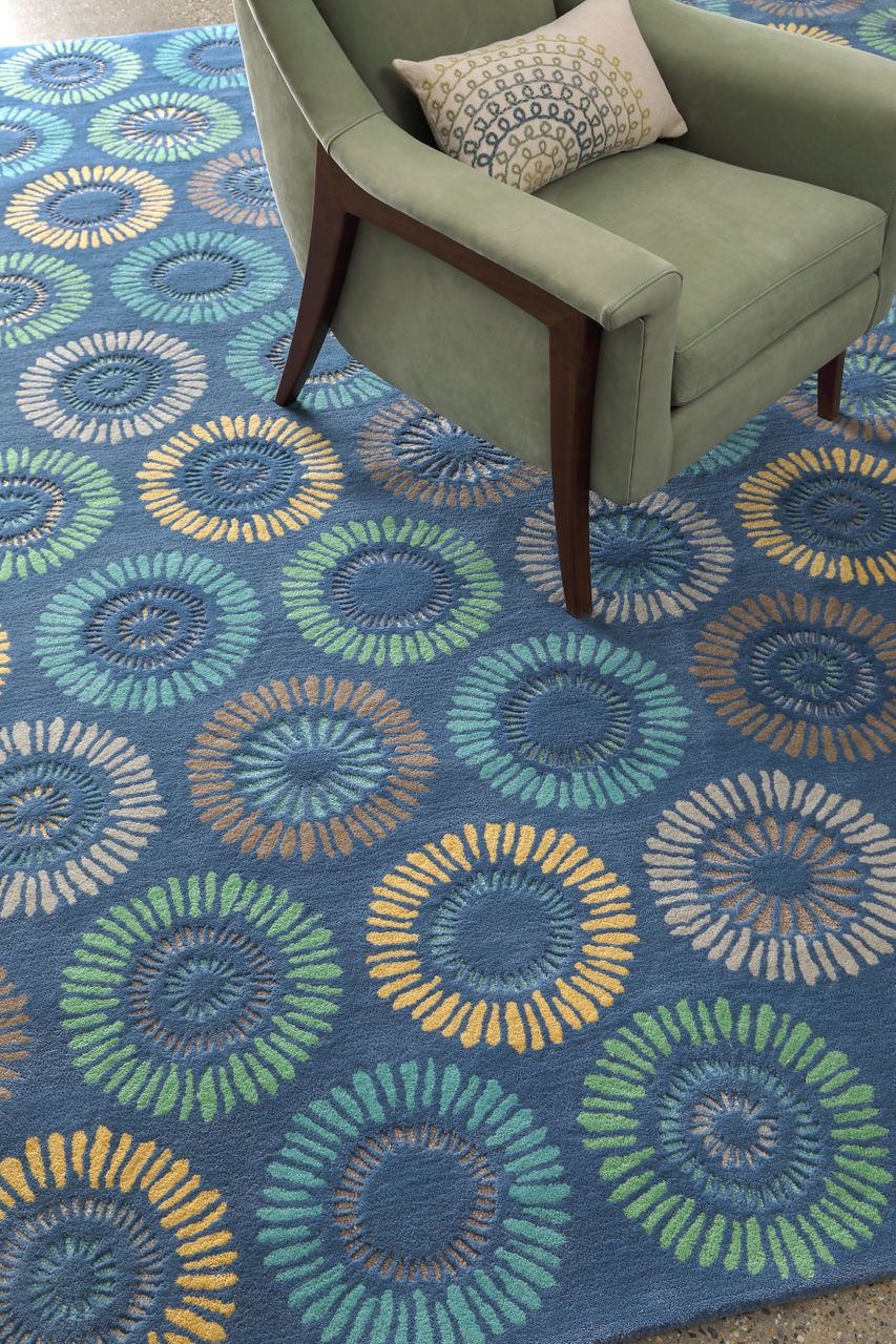 Maine Cottage Dandelion Cobalt Wool Rug 