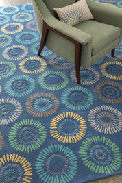 Maine Cottage Dandelion Cobalt Wool Rug 