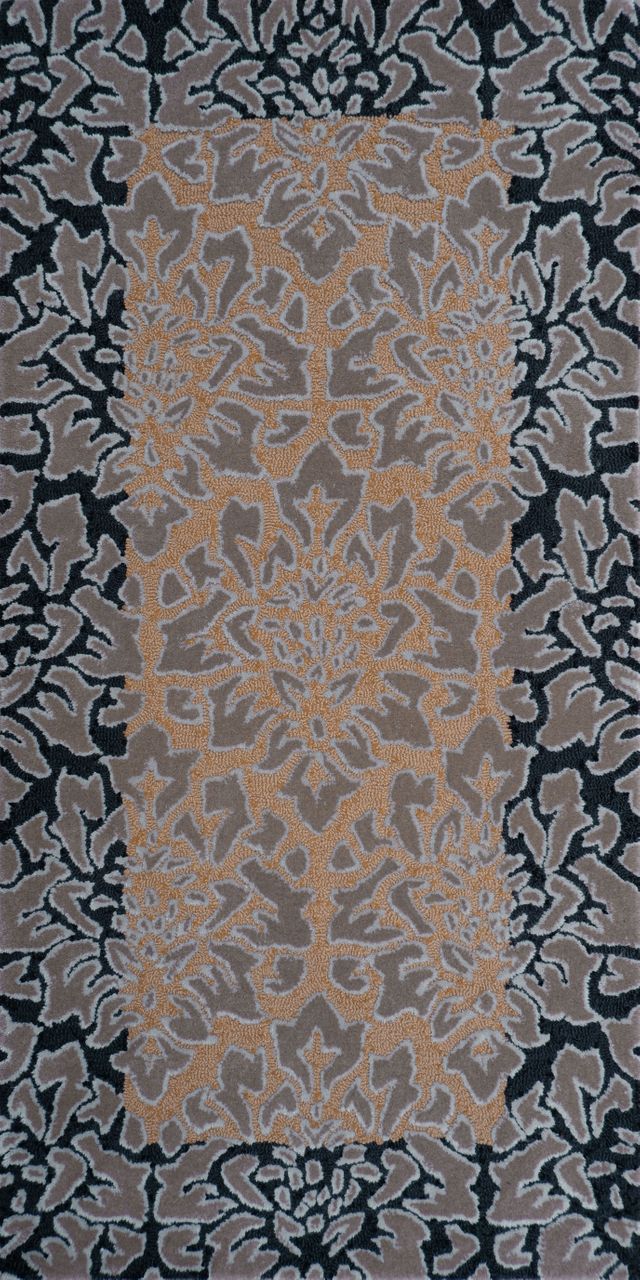 Maine Cottage Flocked Damask Wool Rug 