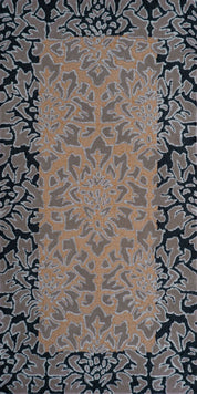 Maine Cottage Flocked Damask Wool Rug 