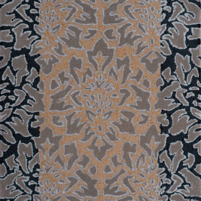 Maine Cottage Flocked Damask Wool Rug 