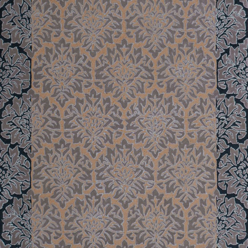 Maine Cottage Flocked Damask Wool Rug 