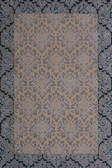 Flocked Damask Wool Rug