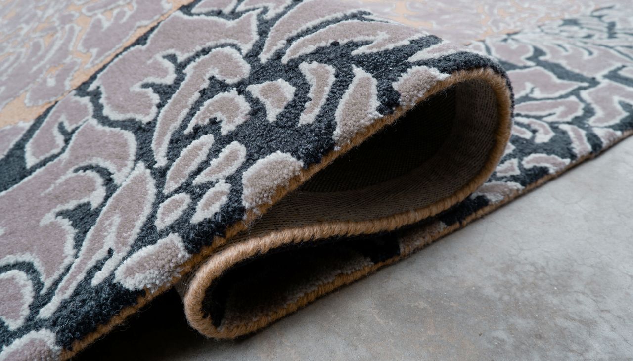 Maine Cottage Flocked Damask Wool Rug 