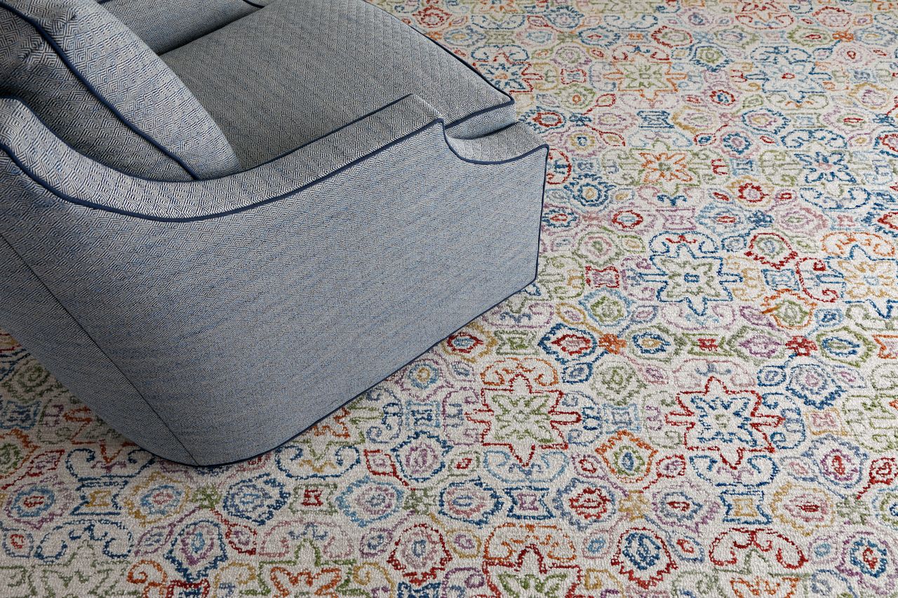 Maine Cottage Cross Stitch Wool Rug 