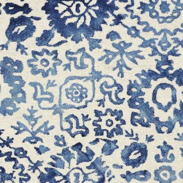 Maine Cottage Batik Navy Damask Wool Rug 