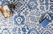 Maine Cottage Batik Navy Damask Wool Rug 