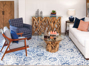 Maine Cottage Batik Navy Damask Wool Rug 