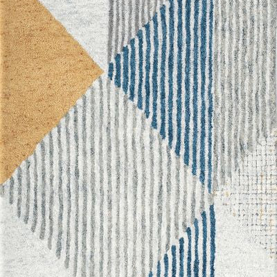 Maine Cottage Griffin Blue Geometric Wool Rug 