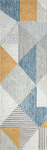 Maine Cottage Griffin Blue Geometric Wool Rug 