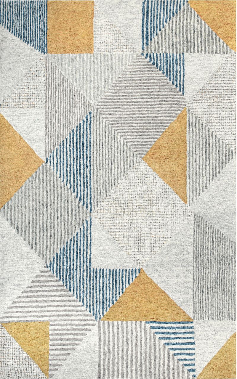 Maine Cottage Griffin Blue Geometric Wool Rug 