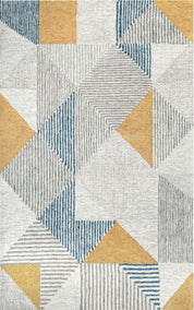 Maine Cottage Griffin Blue Geometric Wool Rug 