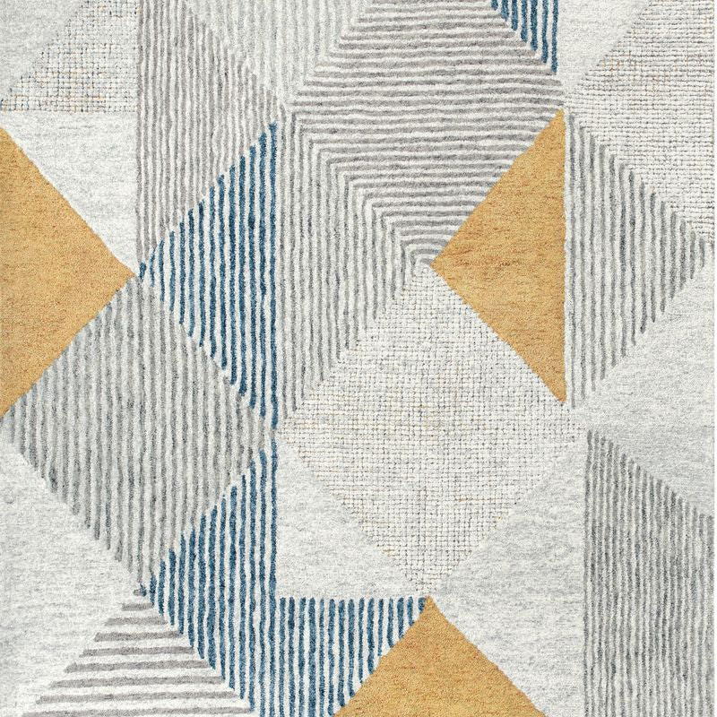 Maine Cottage Griffin Blue Geometric Wool Rug 