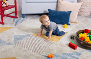 Maine Cottage Griffin Blue Geometric Wool Rug 
