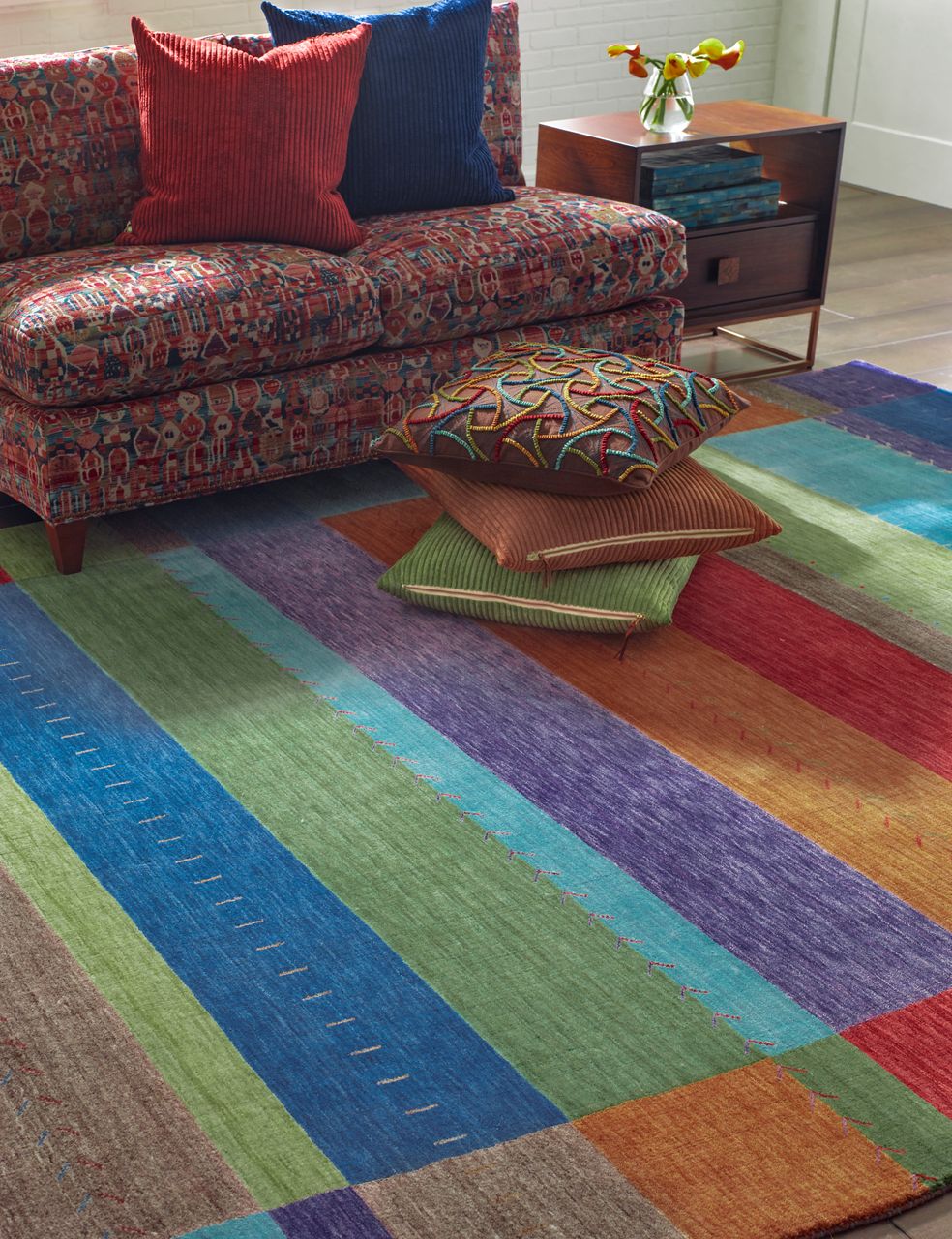 Maine Cottage Gemstones Striped Wool Rug 