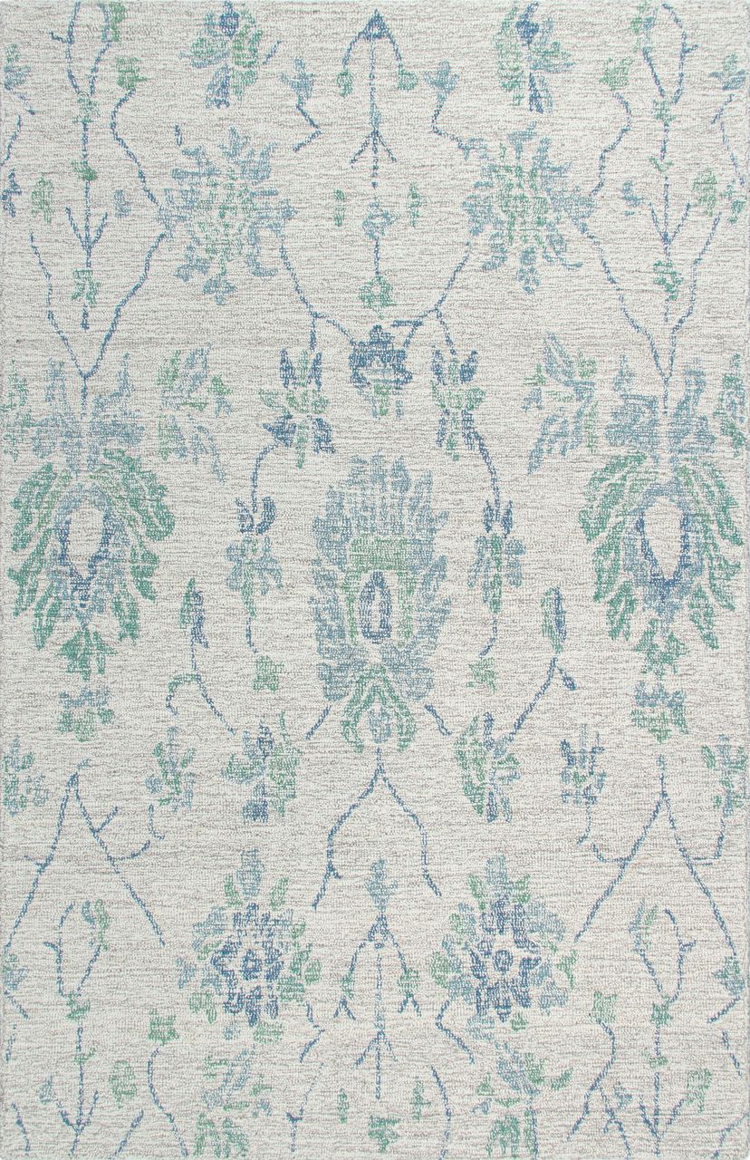 Maine Cottage Caspar Blue Damask Wool Rug 