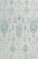 Caspar Blue Damask Wool Rug