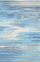 Skye Blue Striped Wool Rug