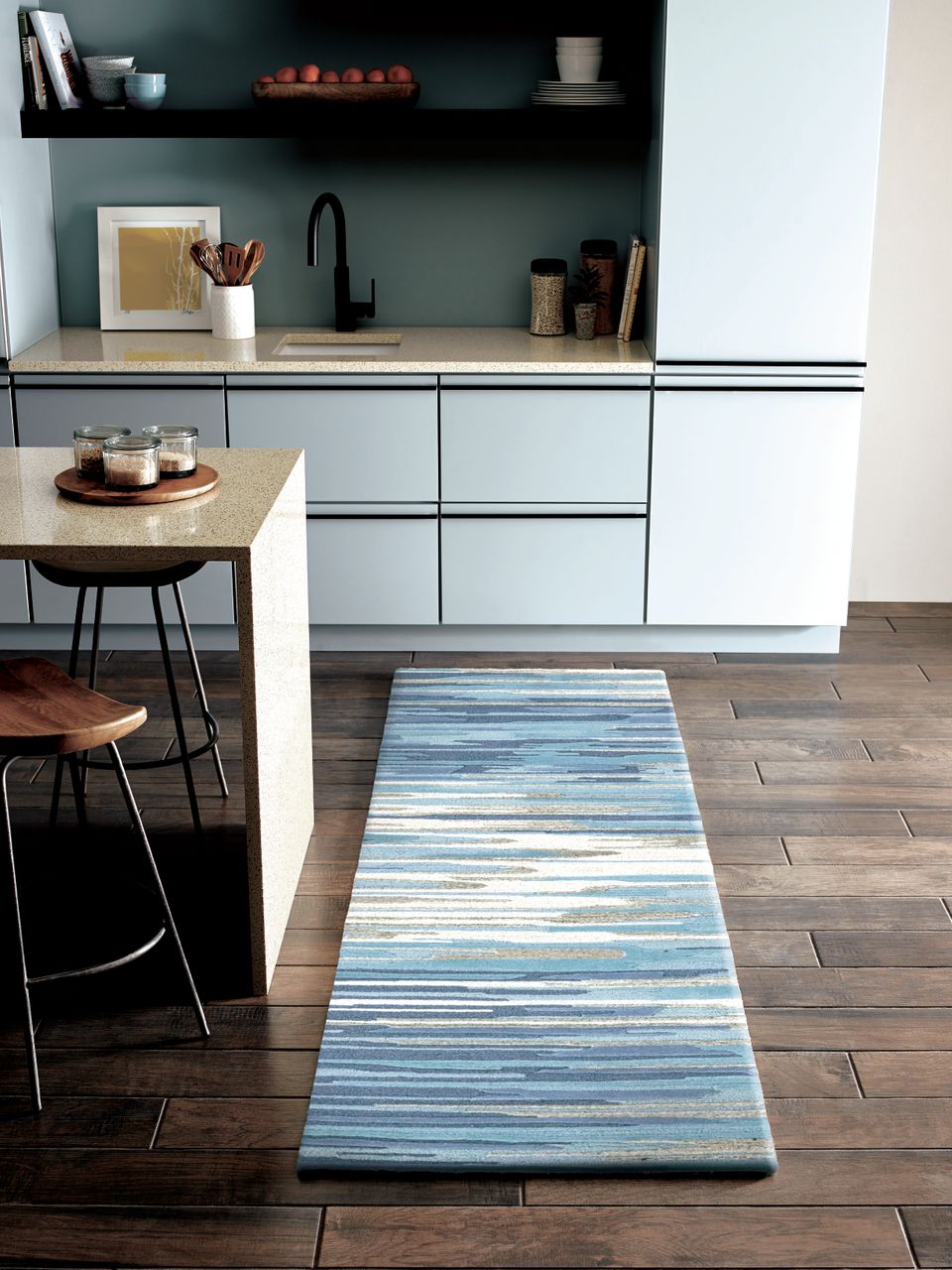 Maine Cottage Skye Blue Striped Wool Rug 