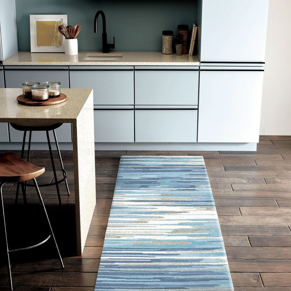 Maine Cottage Skye Blue Striped Wool Rug 