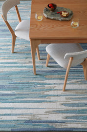 Maine Cottage Skye Blue Striped Wool Rug 