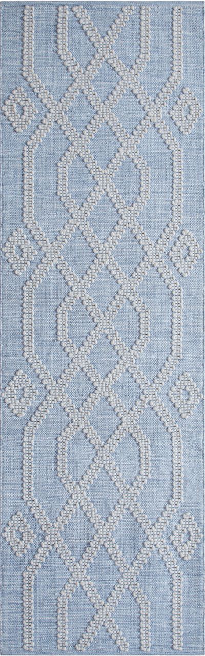 Maine Cottage Cable Blue Geometric Rug 