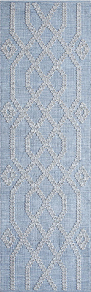 Maine Cottage Cable Blue Geometric Rug 