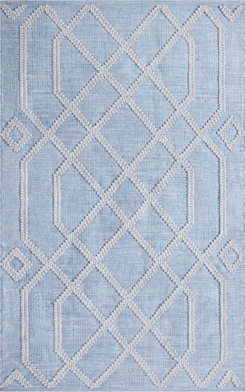 Maine Cottage Cable Blue Geometric Rug 