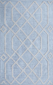 Maine Cottage Cable Blue Geometric Rug 