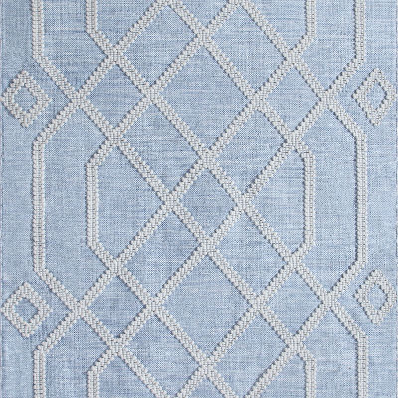 Maine Cottage Cable Blue Geometric Rug 