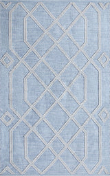 Cable Blue Geometric Rug