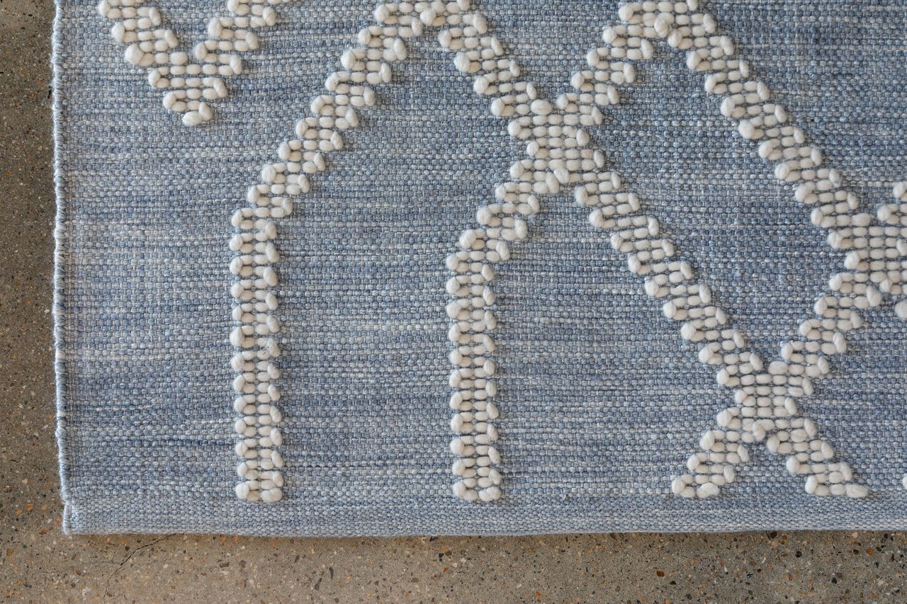 Maine Cottage Cable Blue Geometric Rug 