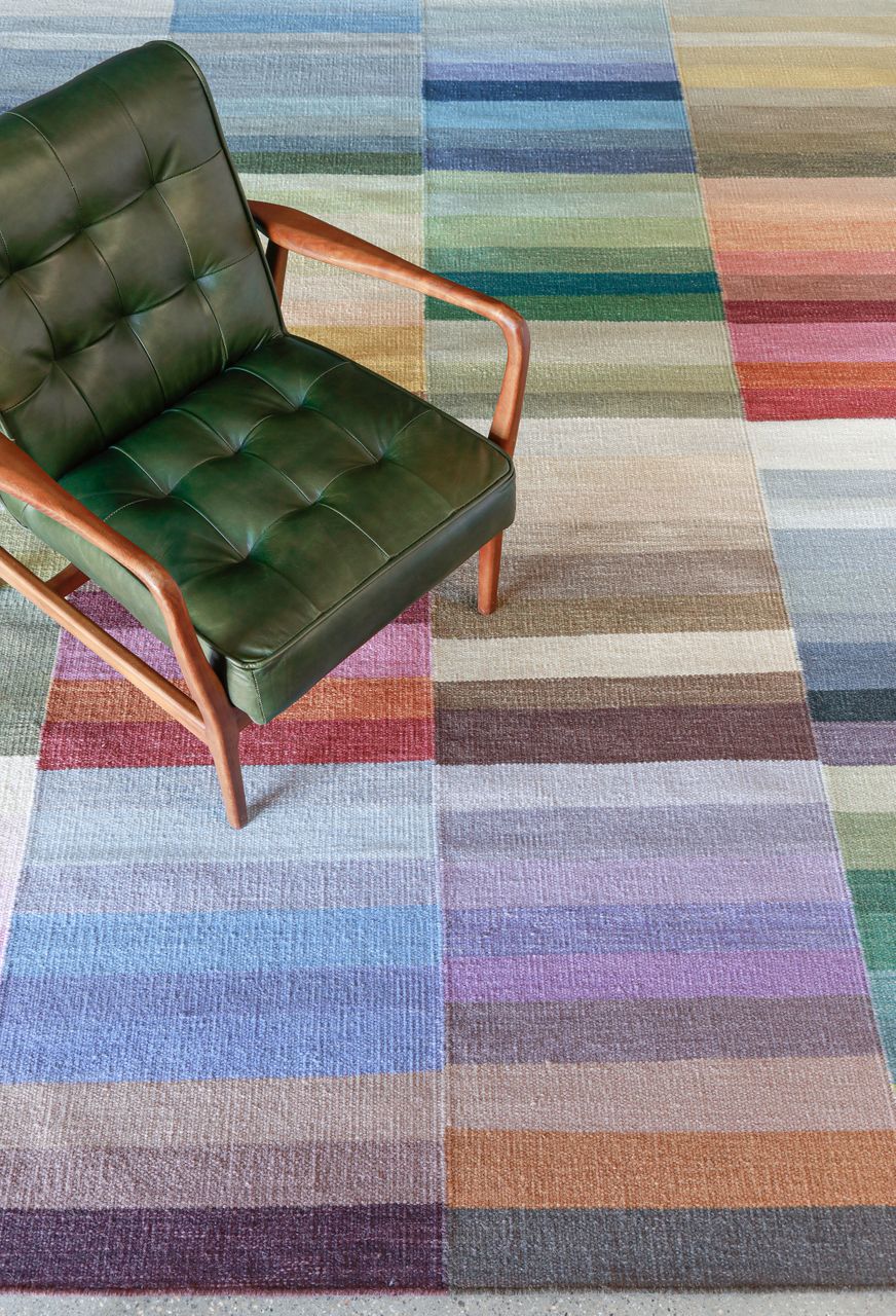 Maine Cottage Color Code Striped Wool Rug 