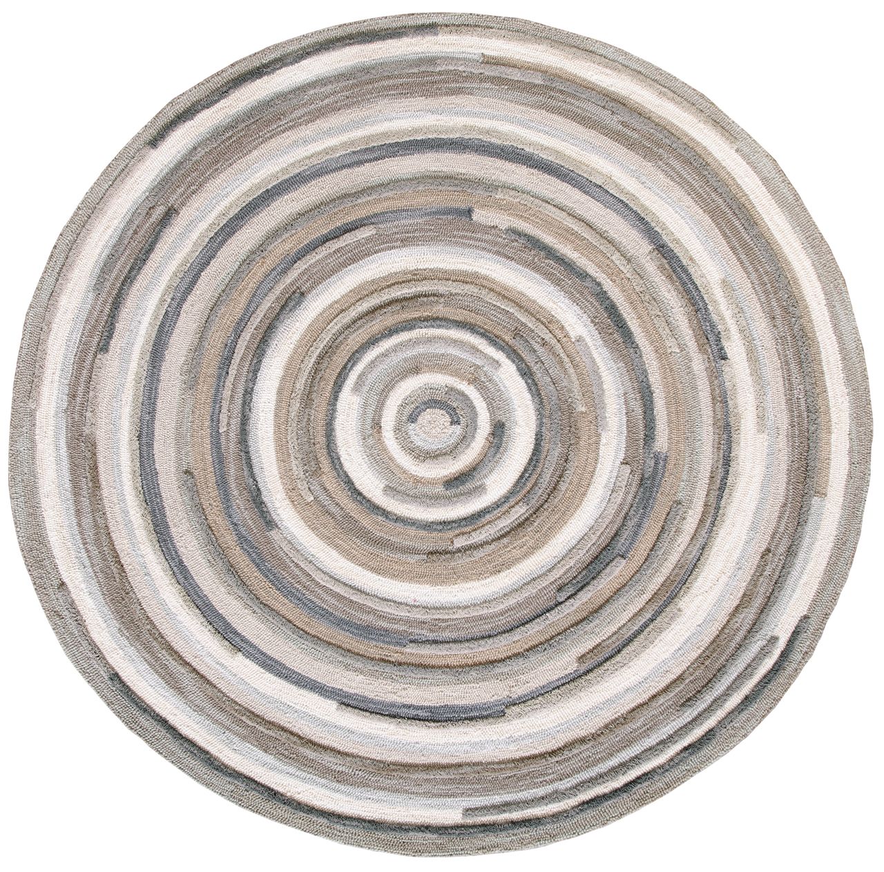 Maine Cottage Concentric Squares Gray Wool Rug 