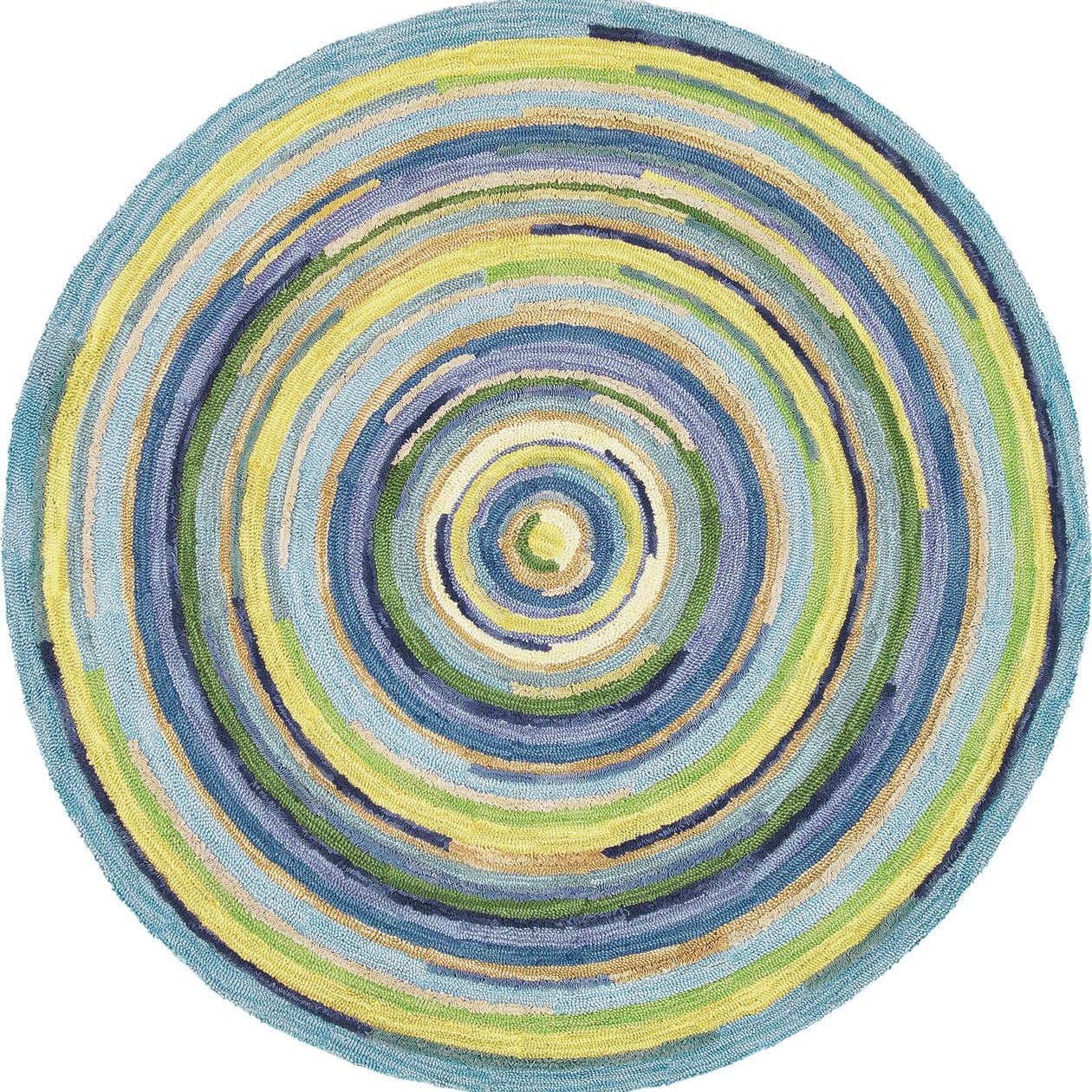 Maine Cottage Concentric Squares Sky Wool Rug 