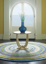 Maine Cottage Concentric Squares Sky Wool Rug 