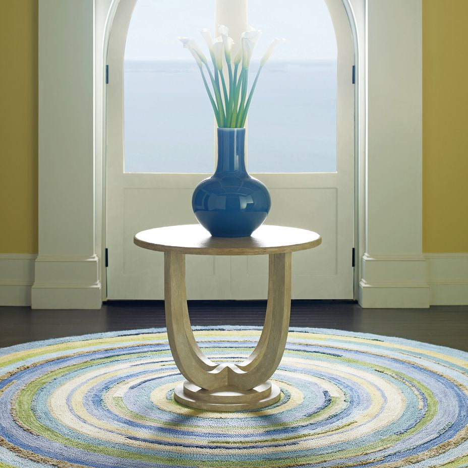 Maine Cottage Concentric Squares Sky Wool Rug 