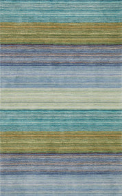 Maine Cottage Brushstroke Blue Striped Wool Rug 