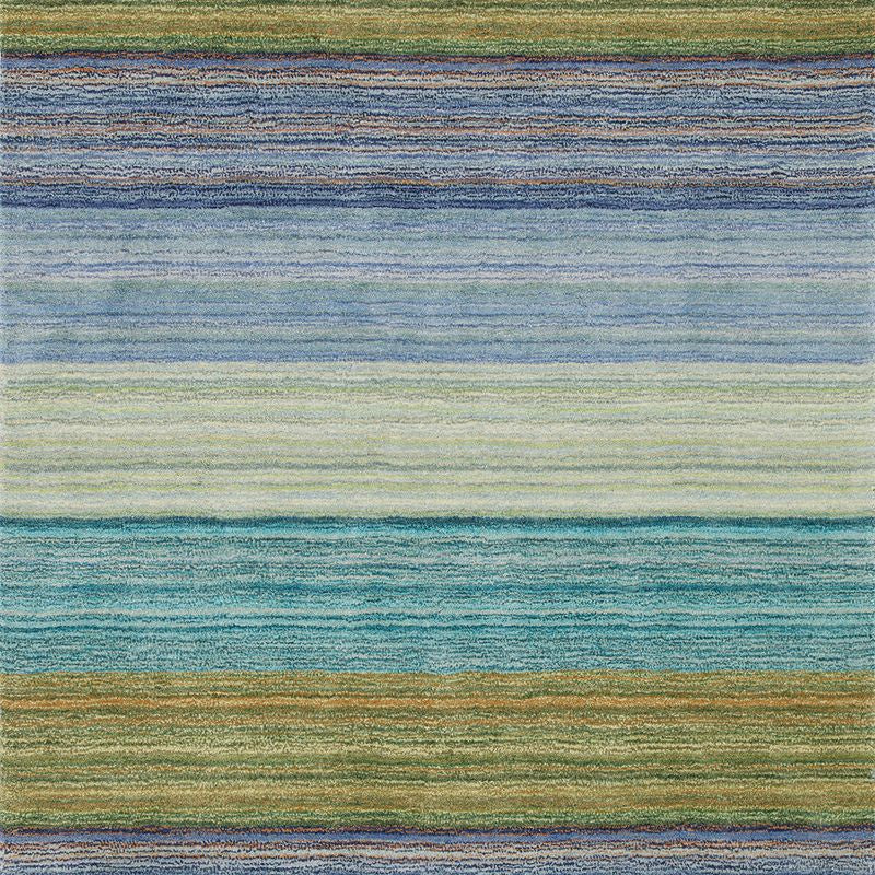Maine Cottage Brushstroke Blue Striped Wool Rug 
