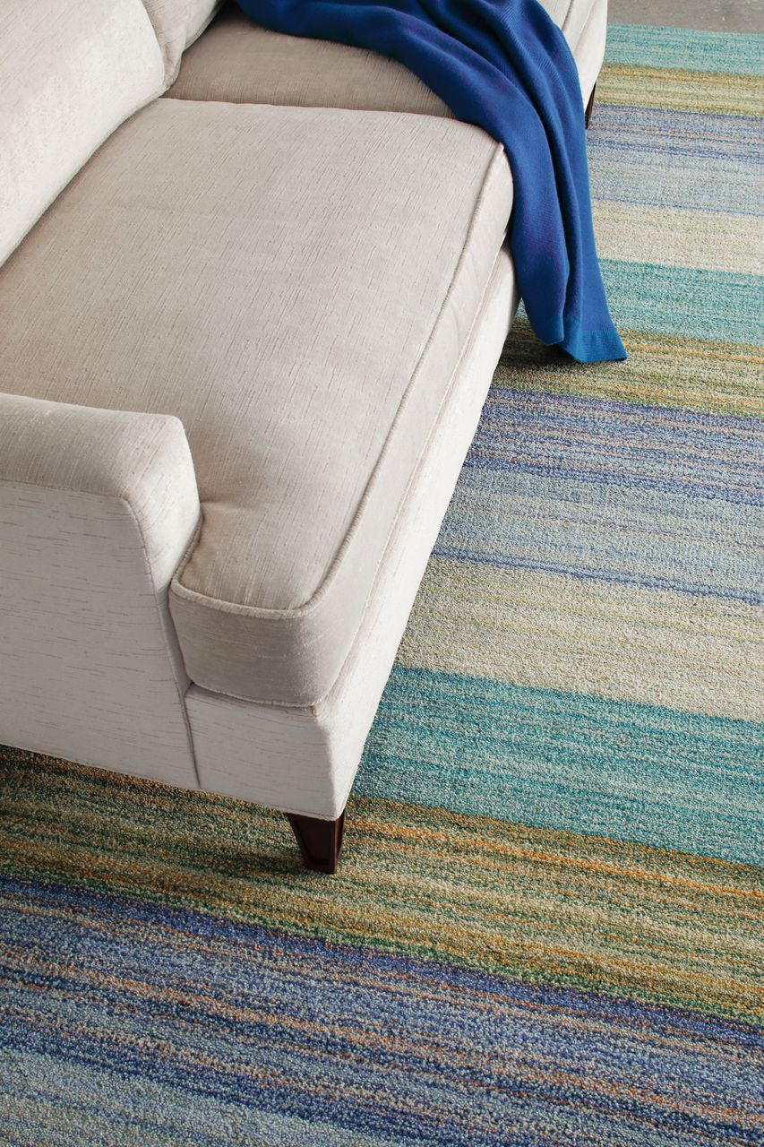 Maine Cottage Brushstroke Blue Striped Wool Rug 
