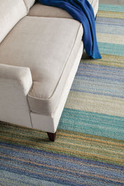 Maine Cottage Brushstroke Blue Striped Wool Rug 