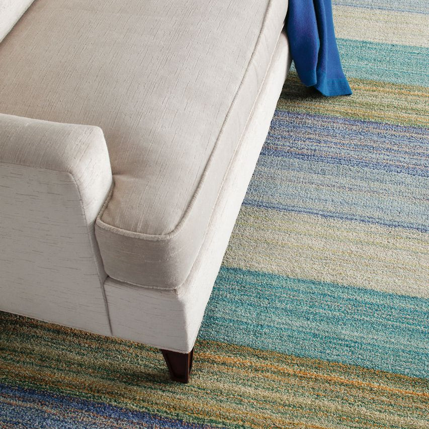 Maine Cottage Brushstroke Blue Striped Wool Rug 