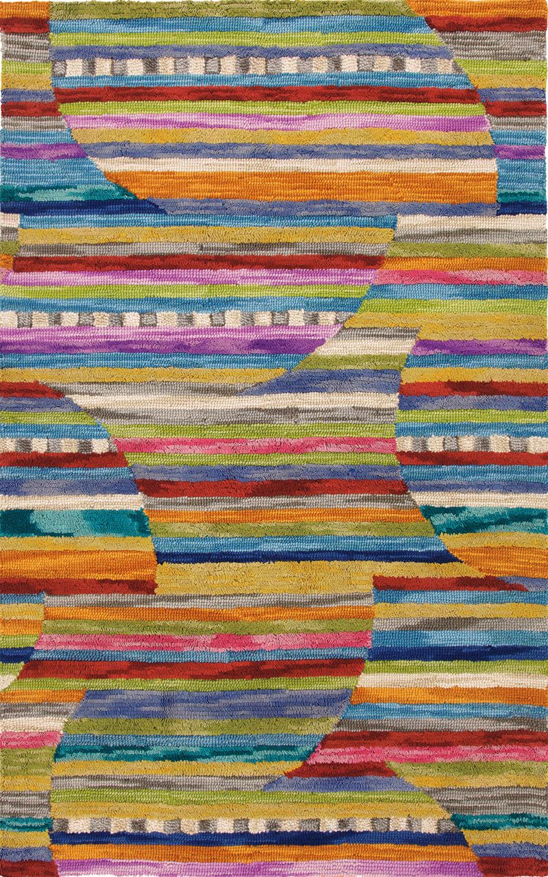 Maine Cottage Jubilee Periwinkle Striped Wool Rug 
