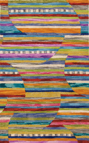 Maine Cottage Jubilee Periwinkle Striped Wool Rug 
