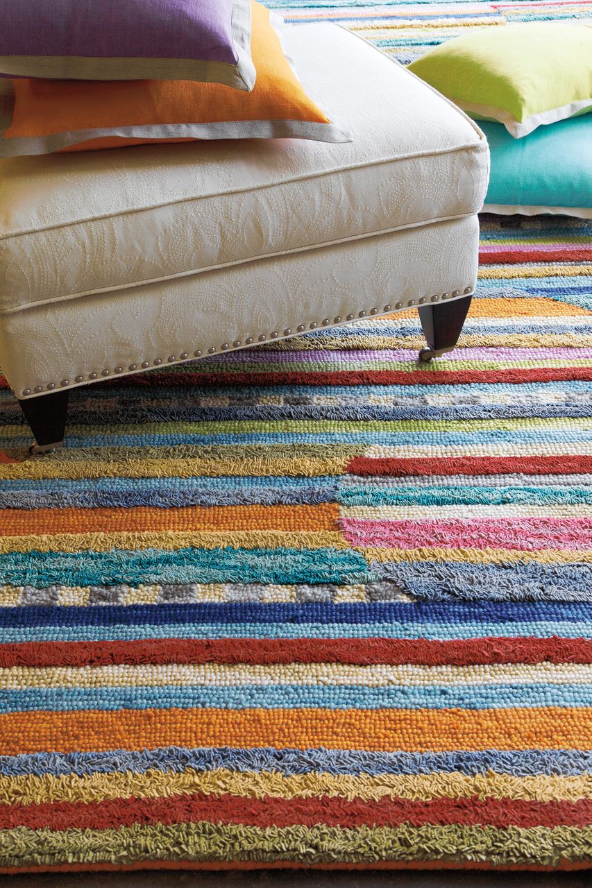 Maine Cottage Jubilee Periwinkle Striped Wool Rug 