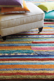 Maine Cottage Jubilee Periwinkle Striped Wool Rug 