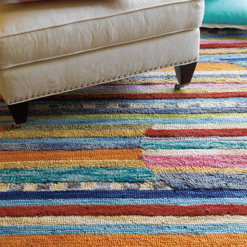 Maine Cottage Jubilee Periwinkle Striped Wool Rug 